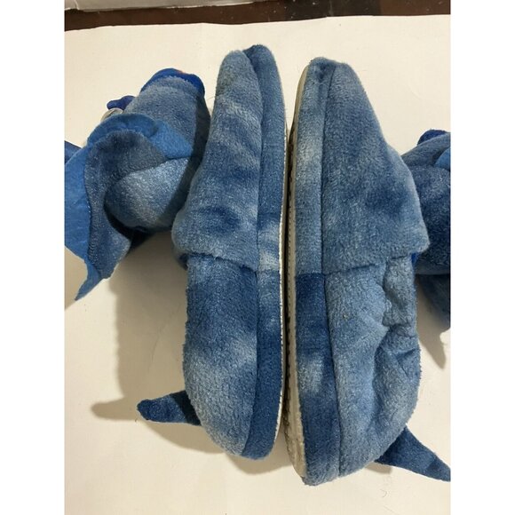Build A Bear Kids Size XL 3-4 Blue Slip On Triceratops Dinosaur Slippers - Picture 5 of 7